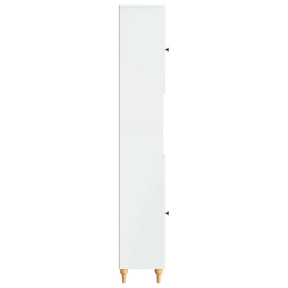 Bathroom Cabinet with Open Shelf ALKMAAR High Gloss White