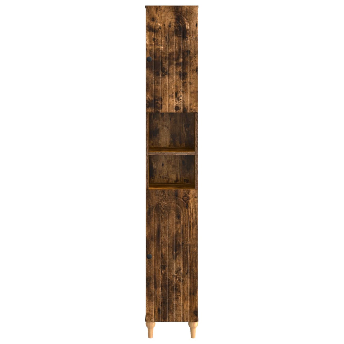 Bathroom Cabinet with Open Shelf ALKMAAR Smoked Oak