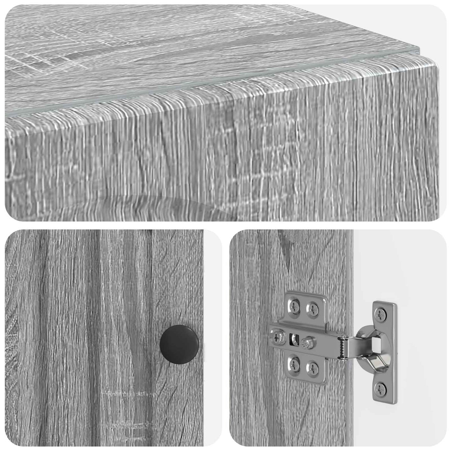 Bathroom Cabinet with Open Shelf ALKMAAR Grey Sonoma