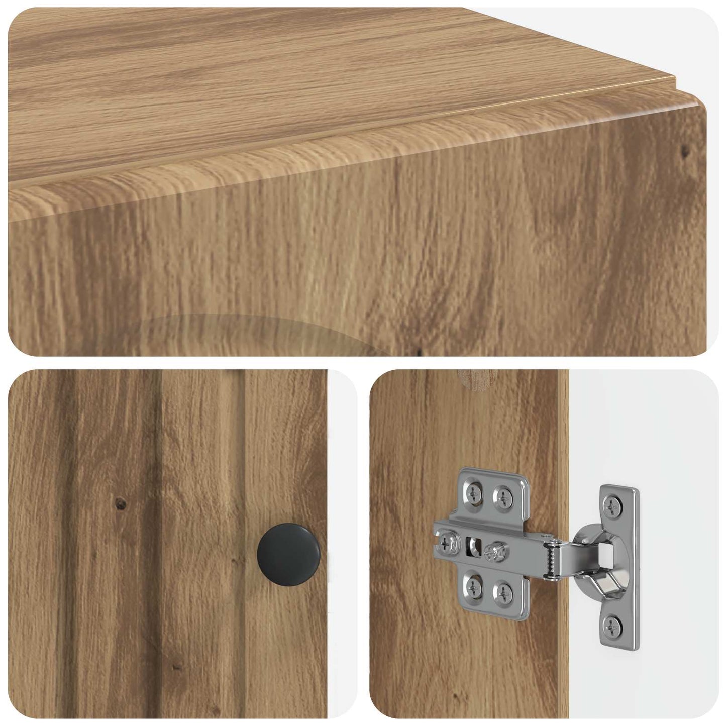 Bathroom Cabinet with Open Shelf ALKMAAR Artisan Oak