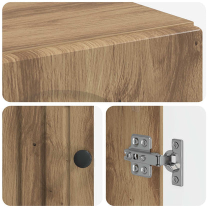 Bathroom Cabinet with Open Shelf ALKMAAR Artisan Oak