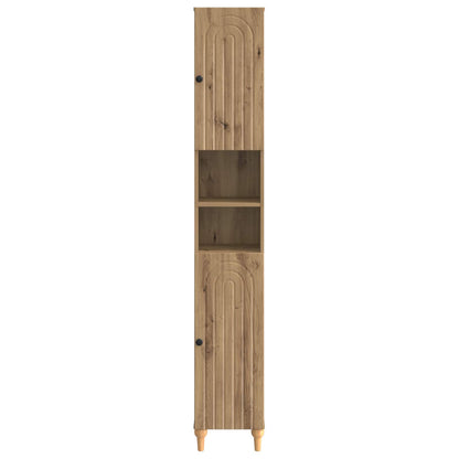 Bathroom Cabinet with Open Shelf ALKMAAR Artisan Oak