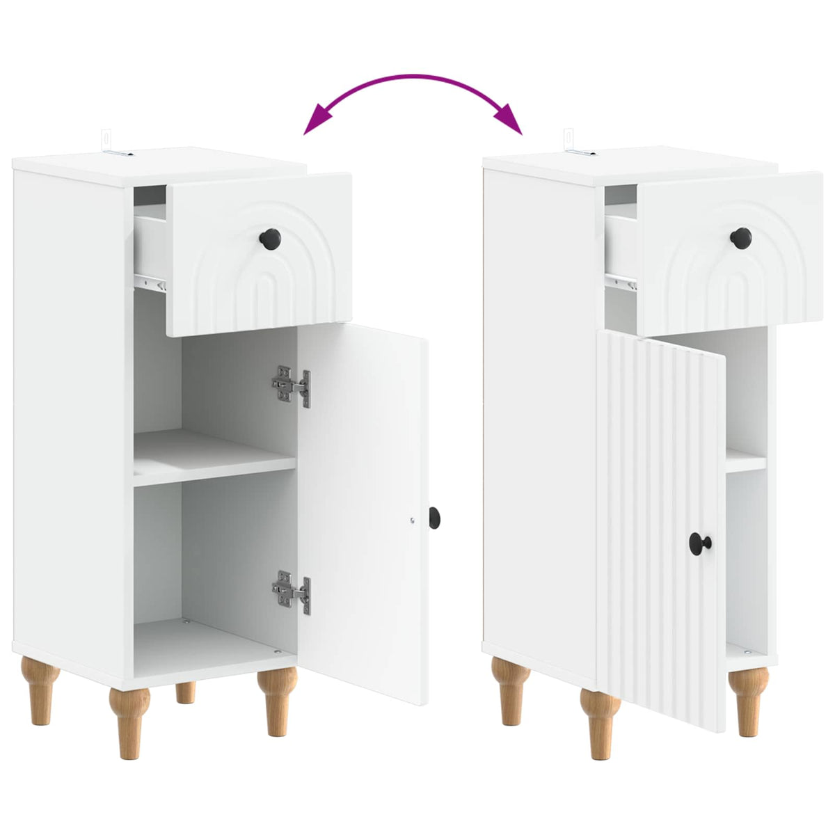 Bathroom Storage Cainet ALKMAAR White 30 x 31 x 80 cm