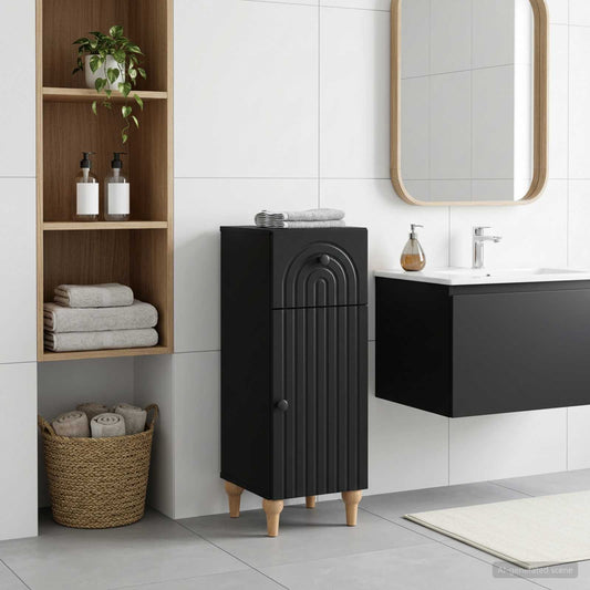 Bathroom Storage Cainet ALKMAAR Black 30 x 31 x 80 cm