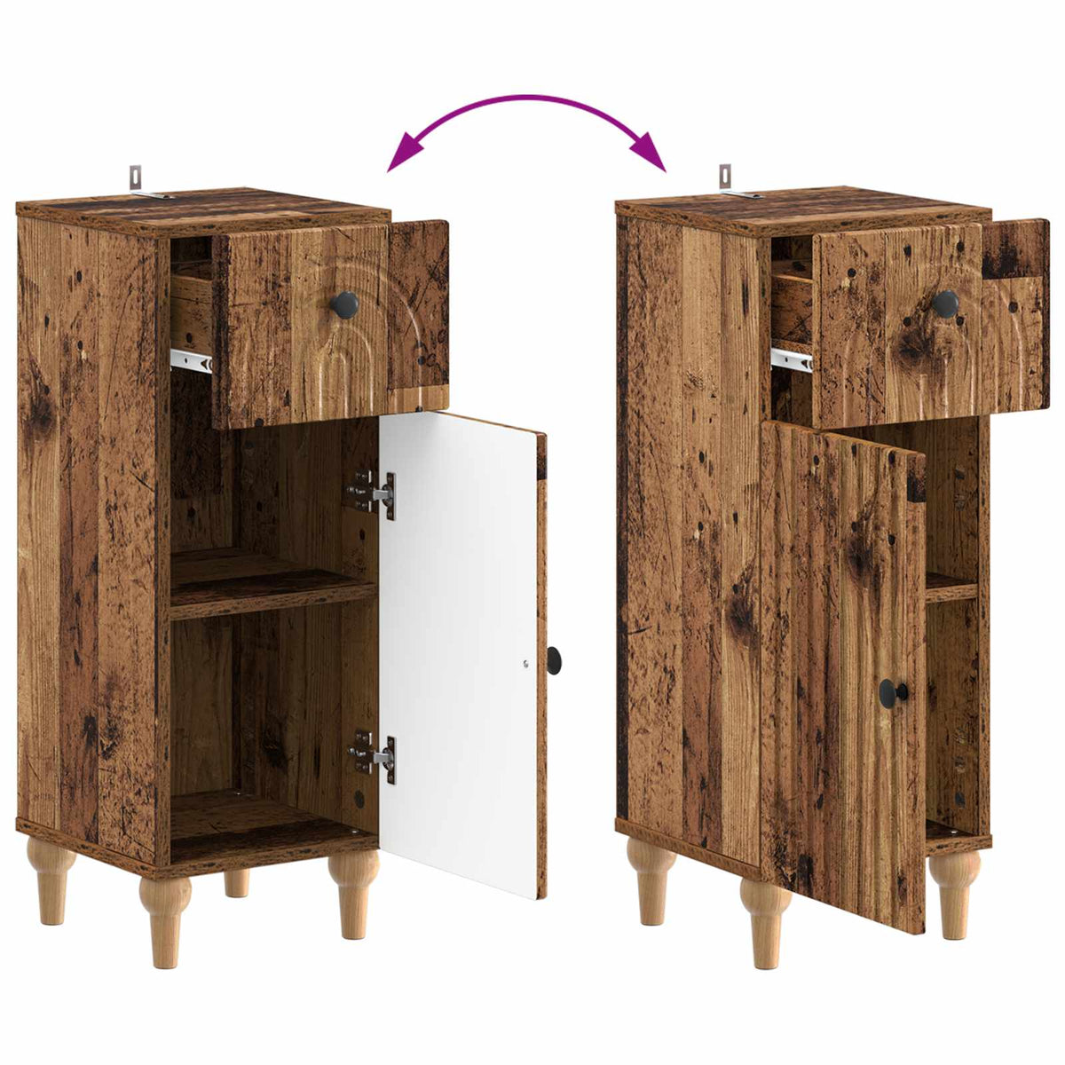 Bathroom Storage Cainet ALKMAAR Old Wood 30 x 31 x 80 cm