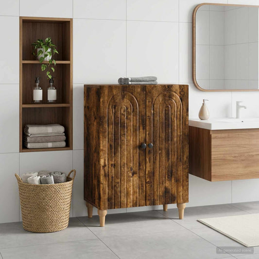 Bathroom Storage Cainet ALKMAAR Smoked Oak 59.5 x 31 x 80 cm