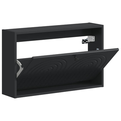 Wall-Mounted Shoe Cabinet ALKMAAR 71 x 17 x 43 cm Black