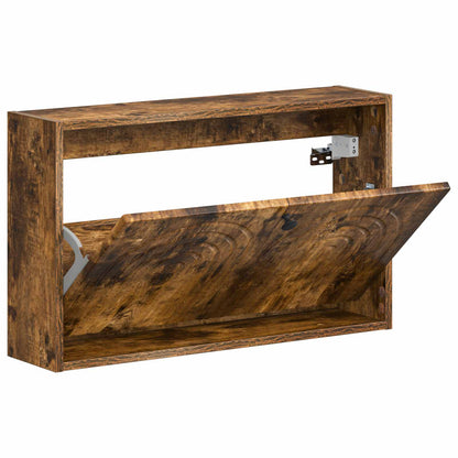 Wall-Mounted Shoe Cabinet ALKMAAR 71 x 17 x 43 cm Smoked Oak