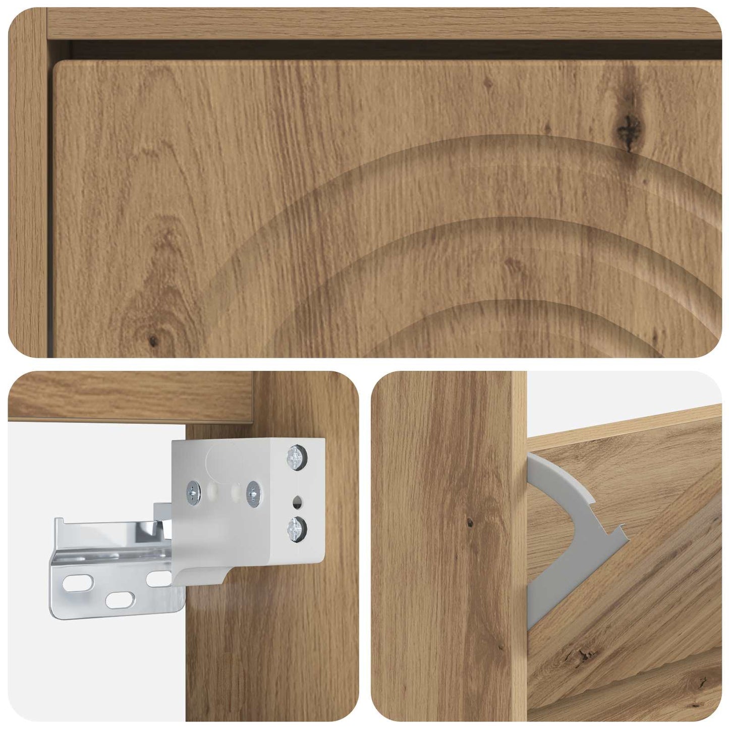 Wall-Mounted Shoe Cabinet ALKMAAR 71 x 17 x 43 cm Artisan Oak
