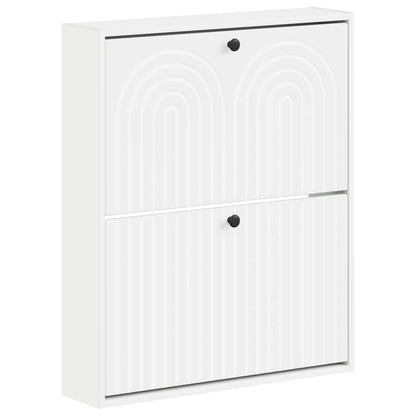 Wall-Mounted Shoe Cabinet ALKMAAR 71 x 17 x 86 cm White