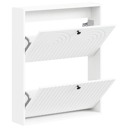 Wall-Mounted Shoe Cabinet ALKMAAR 71 x 17 x 86 cm White