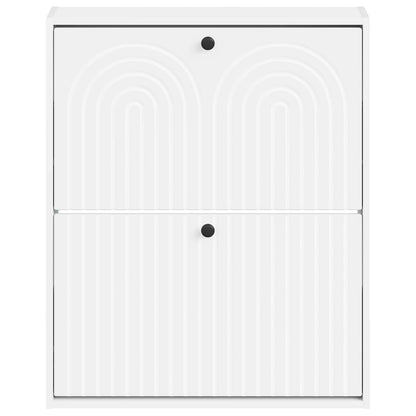 Wall-Mounted Shoe Cabinet ALKMAAR 71 x 17 x 86 cm White