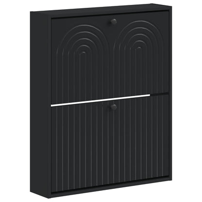 Wall-Mounted Shoe Cabinet ALKMAAR 71 x 17 x 86 cm Black