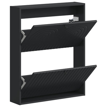 Wall-Mounted Shoe Cabinet ALKMAAR 71 x 17 x 86 cm Black