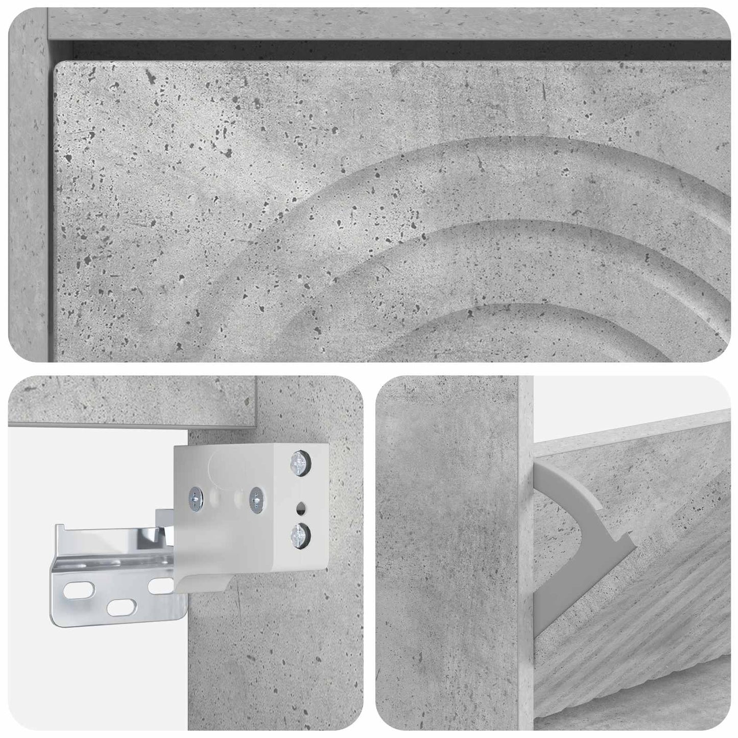 Wall-Mounted Shoe Cabinet ALKMAAR 71 x 17 x 86 cm Concrete Grey