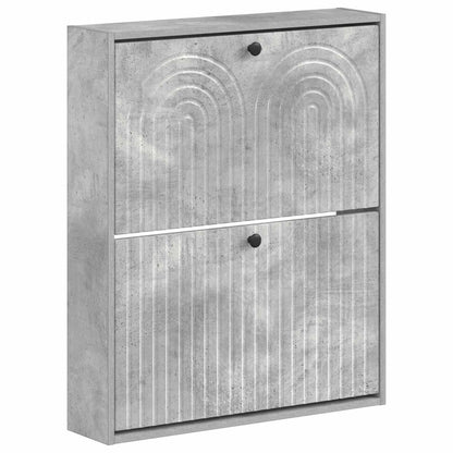 Wall-Mounted Shoe Cabinet ALKMAAR 71 x 17 x 86 cm Concrete Grey