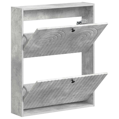 Wall-Mounted Shoe Cabinet ALKMAAR 71 x 17 x 86 cm Concrete Grey