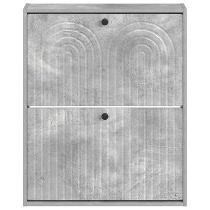 Wall-Mounted Shoe Cabinet ALKMAAR 71 x 17 x 86 cm Concrete Grey