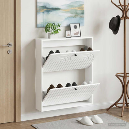 Wall-Mounted Shoe Cabinet ALKMAAR 71 x 17 x 86 cm