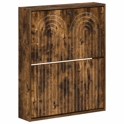 Wall-Mounted Shoe Cabinet ALKMAAR 71 x 17 x 86 cm Smoked Oak
