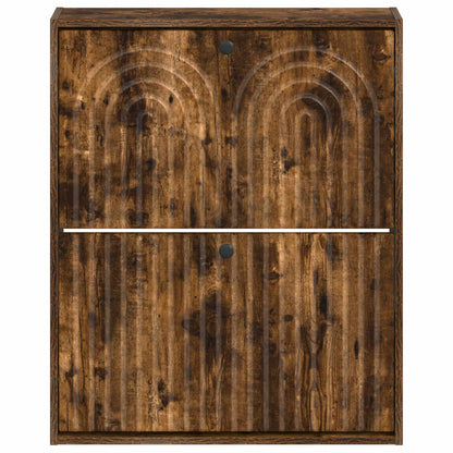 Wall-Mounted Shoe Cabinet ALKMAAR 71 x 17 x 86 cm Smoked Oak