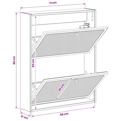 Wall-Mounted Shoe Cabinet ALKMAAR 71 x 17 x 86 cm Smoked Oak