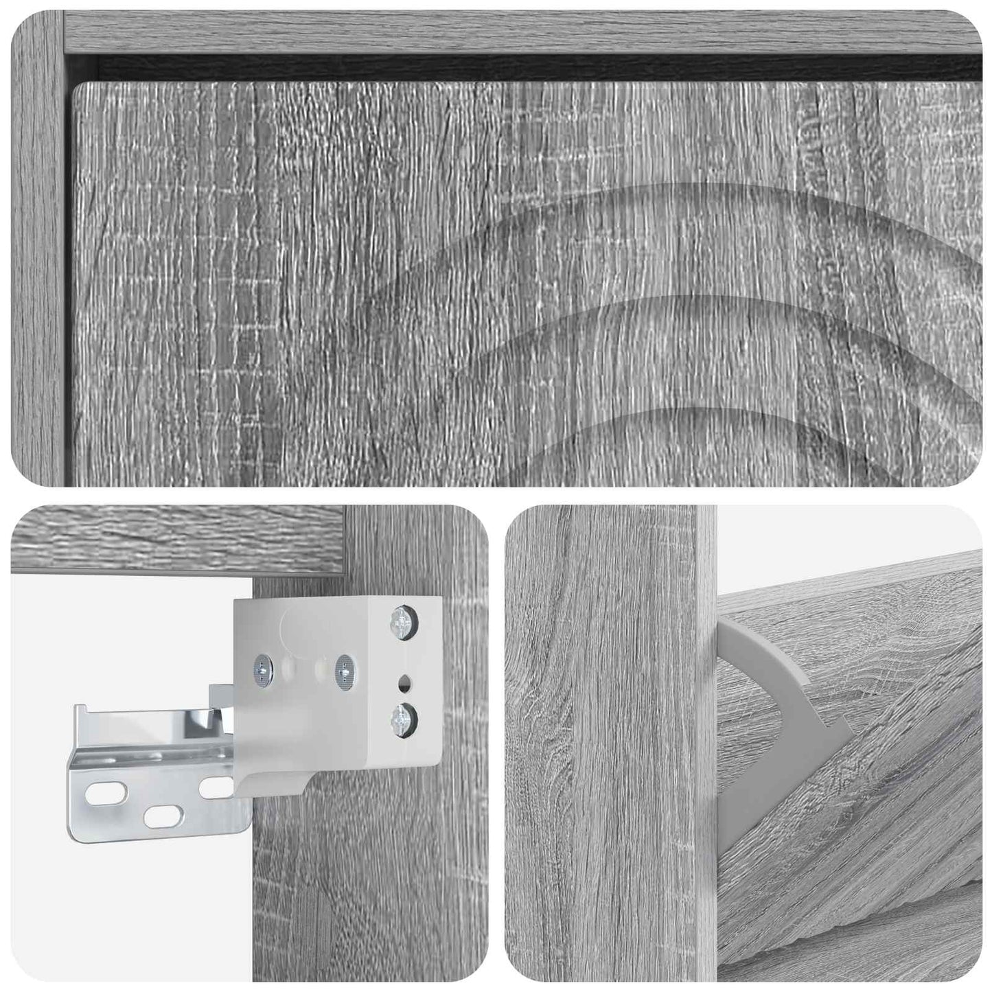 Wall-Mounted Shoe Cabinet ALKMAAR 71 x 17 x 86 cm Grey Sonoma