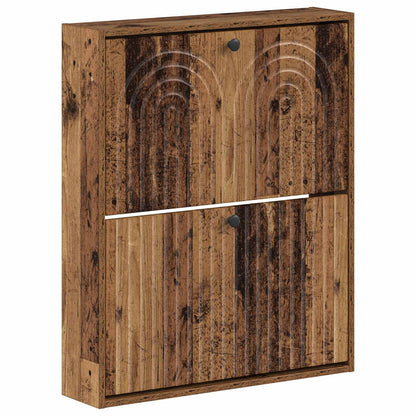 Wall-Mounted Shoe Cabinet ALKMAAR 71 x 17 x 86 cm Old Wood