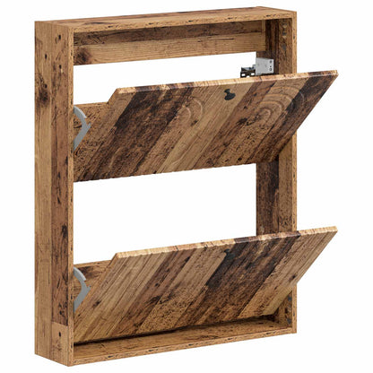 Wall-Mounted Shoe Cabinet ALKMAAR 71 x 17 x 86 cm Old Wood