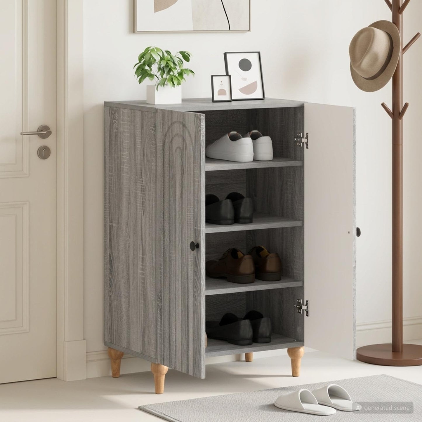 Shoe Cabinet ALKMAAR 59.5 x 39.5 x 90 cm Engineered Wood