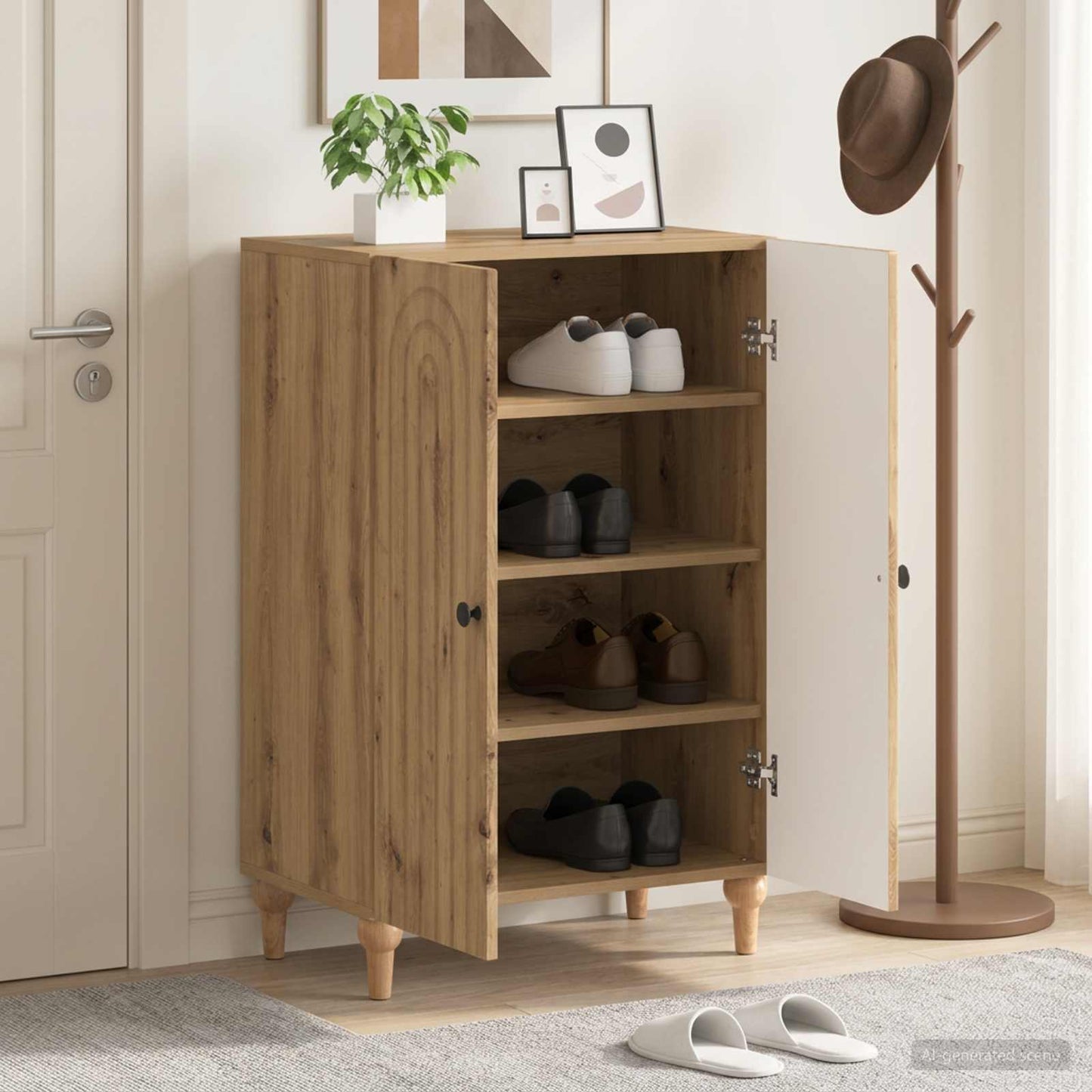 Shoe Cabinet ALKMAAR 59.5 x 39.5 x 90 cm Engineered Wood
