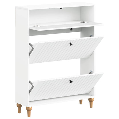 Shoe Cabinet ALKMAAR 78 x 24 x 103 cm Engineered Wood White