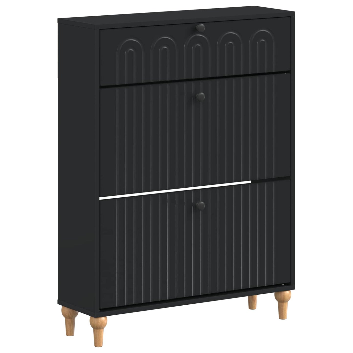 Shoe Cabinet ALKMAAR 78 x 24 x 103 cm Engineered Wood Black