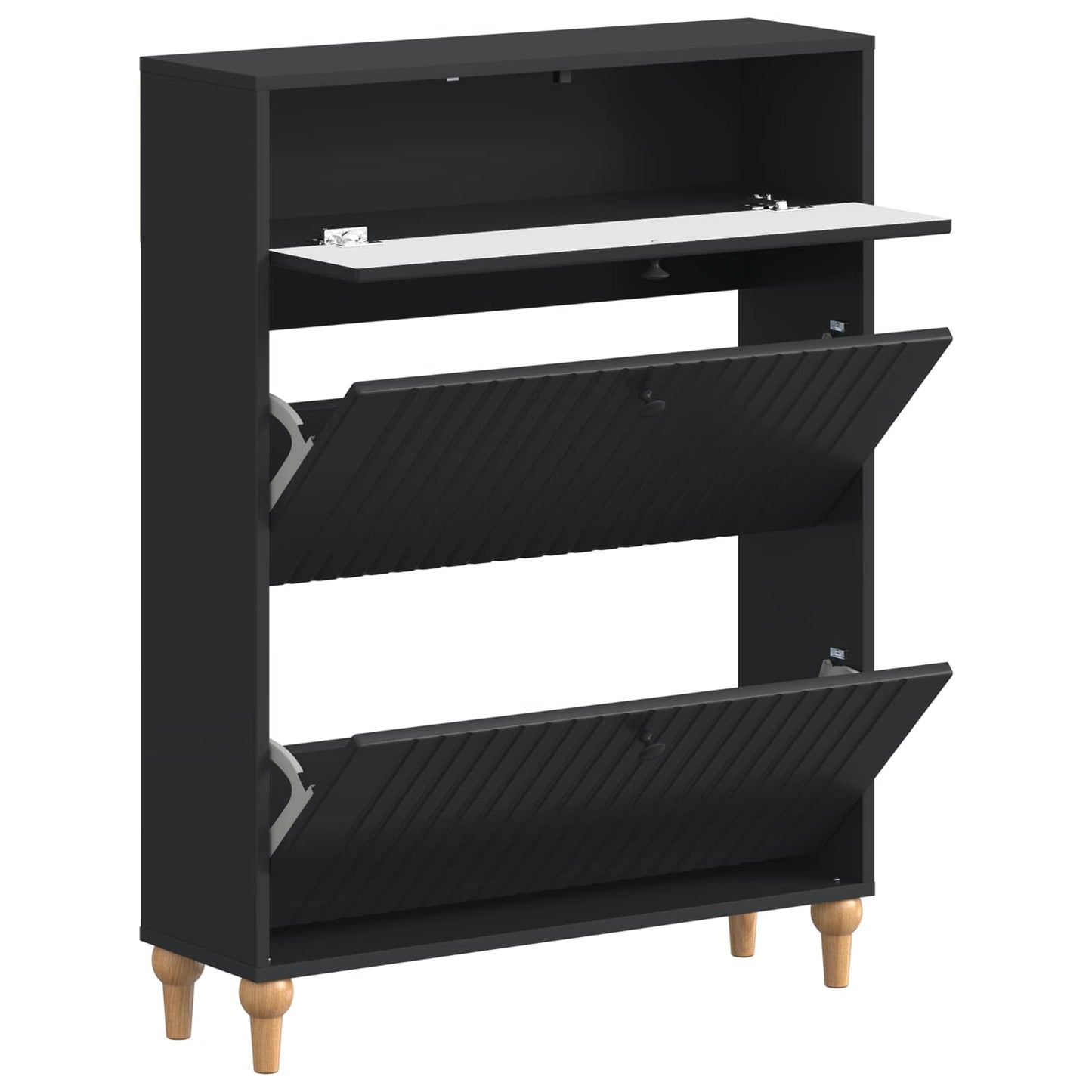 Shoe Cabinet ALKMAAR 78 x 24 x 103 cm Engineered Wood Black