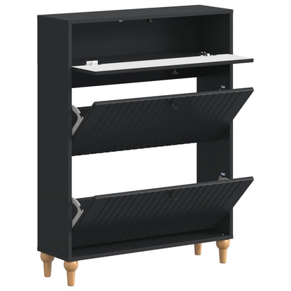 Shoe Cabinet ALKMAAR 78 x 24 x 103 cm Engineered Wood Black