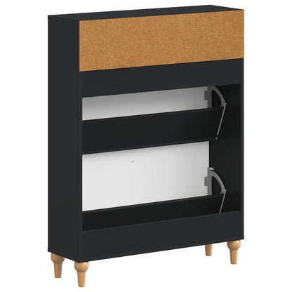 Shoe Cabinet ALKMAAR 78 x 24 x 103 cm Engineered Wood Black