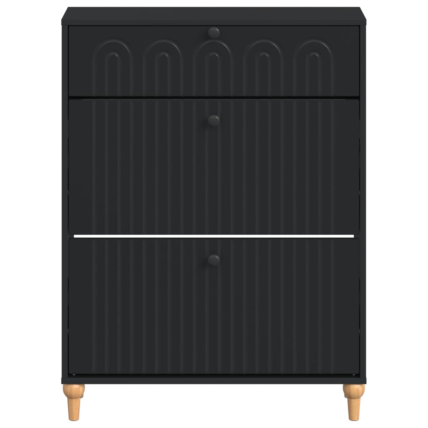 Shoe Cabinet ALKMAAR 78 x 24 x 103 cm Engineered Wood Black