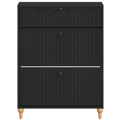 Shoe Cabinet ALKMAAR 78 x 24 x 103 cm Engineered Wood Black