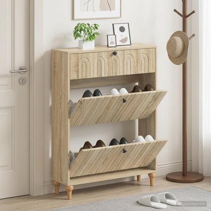 Shoe Cabinet ALKMAAR 78 x 24 x 103 cm Engineered Wood