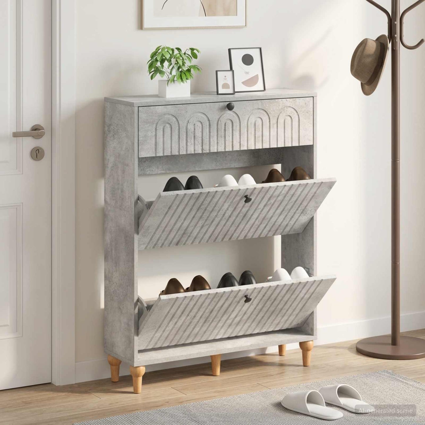 Shoe Cabinet ALKMAAR 78 x 24 x 103 cm Engineered Wood