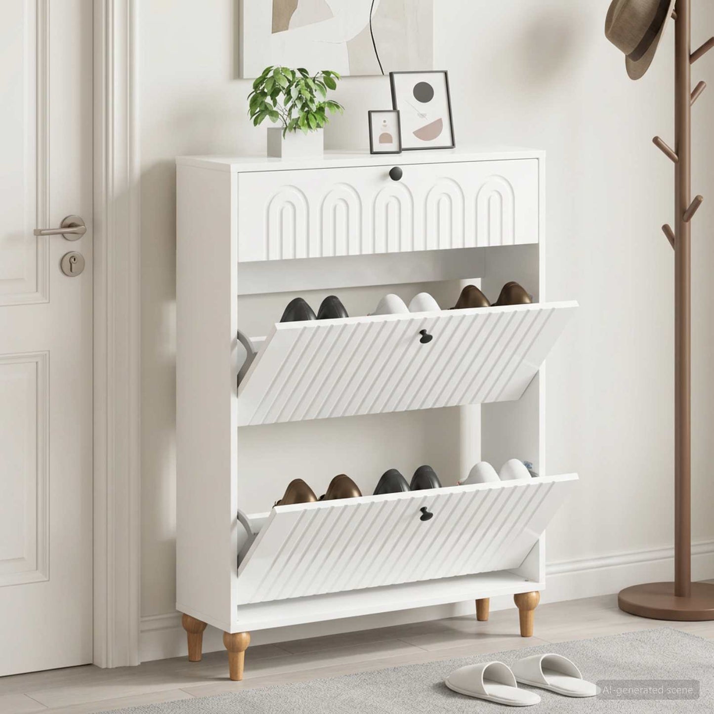 Shoe Cabinet ALKMAAR 78 x 24 x 103 cm Engineered Wood