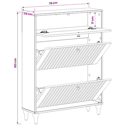 Shoe Cabinet ALKMAAR 78 x 24 x 103 cm Engineered Wood