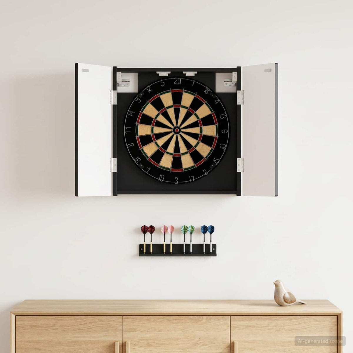 Dartboard Cabinet DELFT Black 52.5 x 10.5 x 53.5 cm