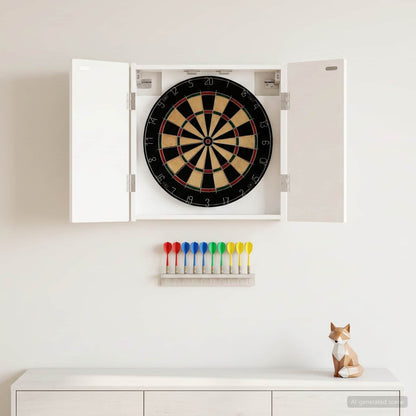 Dartboard Cabinet ALKMAAR High Gloss White Engineered Wood