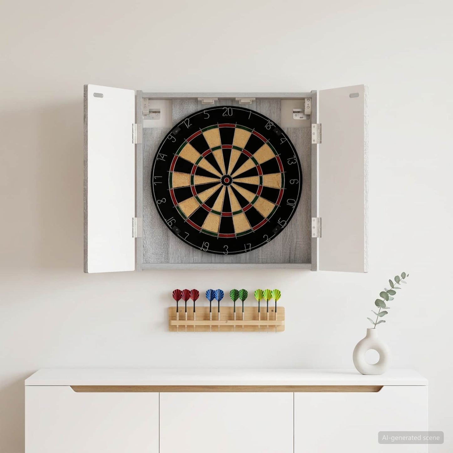 Dartboard Cabinet DELFT Grey Sonoma 52.5 x 10.5 x 53.5 cm