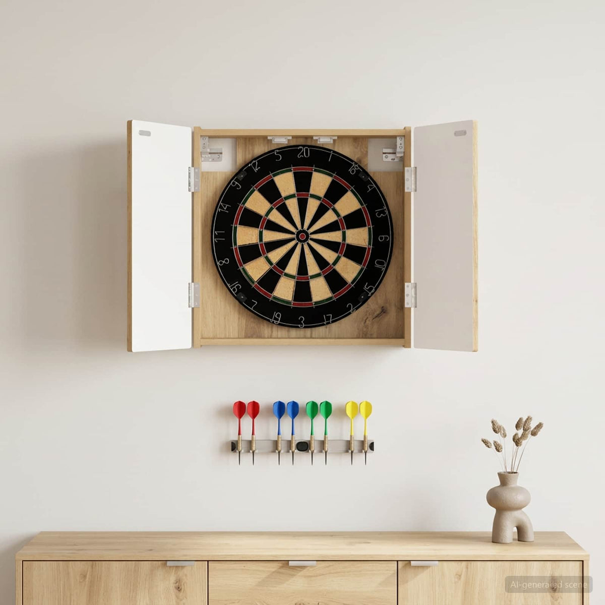 Dartboard Cabinet ALKMAAR Artisan Oak 52.5 x 10.5 x 53.5 cm