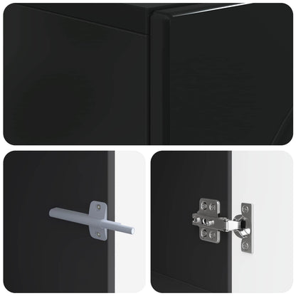 TV Cabinet Black Engineered Wood