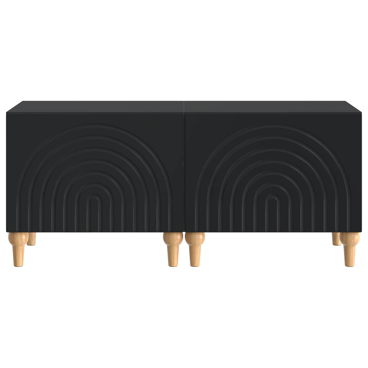 TV Cabinet Black Engineered Wood