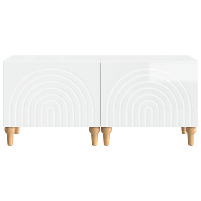TV Cabinet High Gloss White Engineered Wood