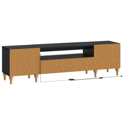 LED TV Cabinet Black Engineered Wood